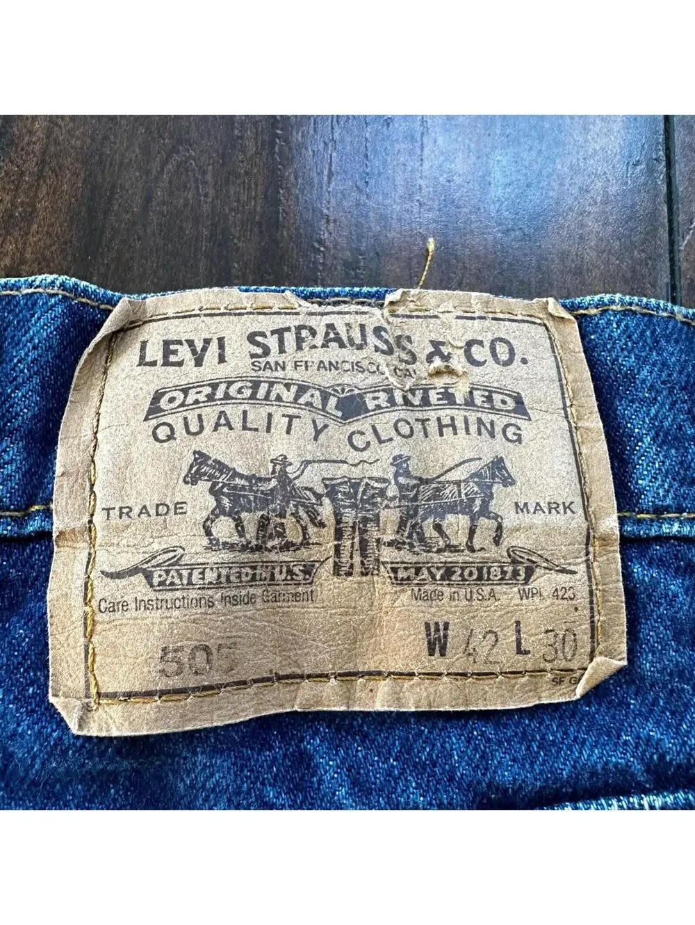 VTG Levis 505 Jeans 42x30 Orange Tab 90s 80s Made in USA 501 Tag Act 40x28